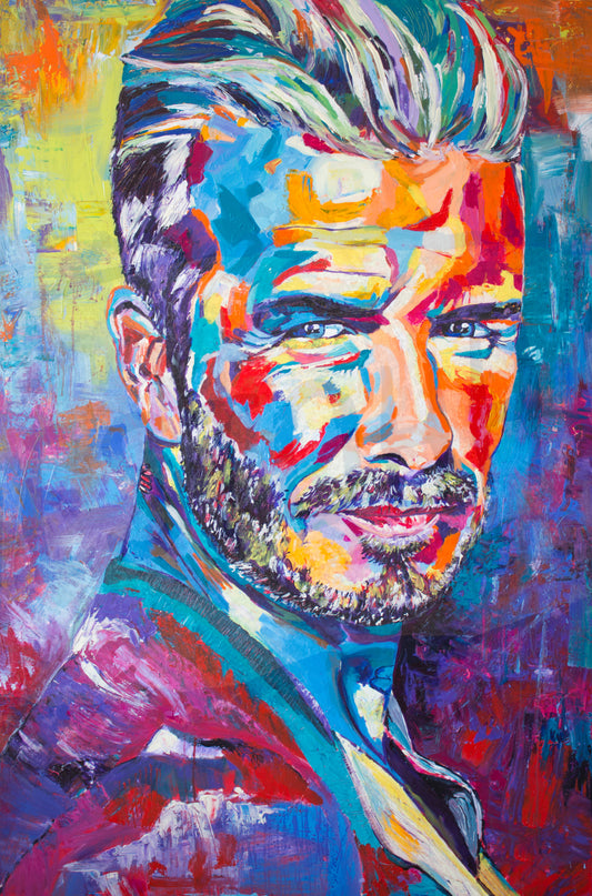 「ベッカム」高解像度プリント、310 gsm イルフォードギャラリーテクスチャードコットンラグ