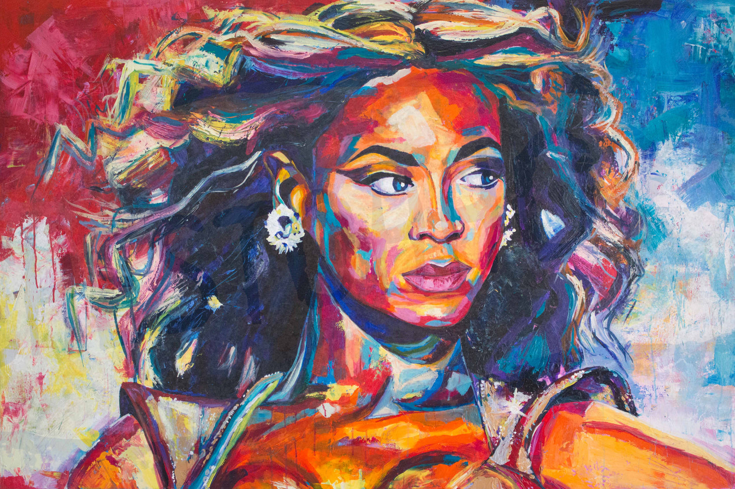 220 gsm 棉布上的“BEYONCE”高分辨率艺术微喷印花