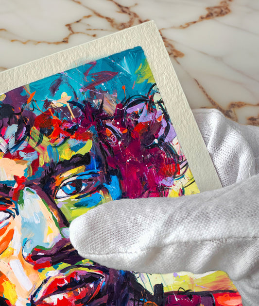 220 gsm 棉布上的“JIMI”高分辨率 Giclée 印花
