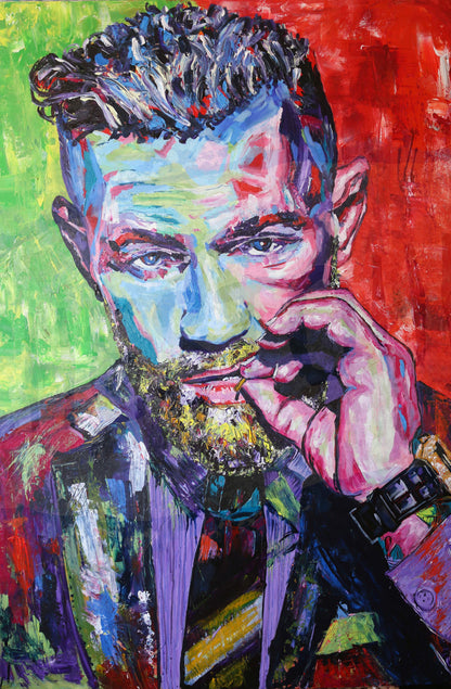 220 gsm 棉布上印有“CONOR”高分辨率艺术微喷印花