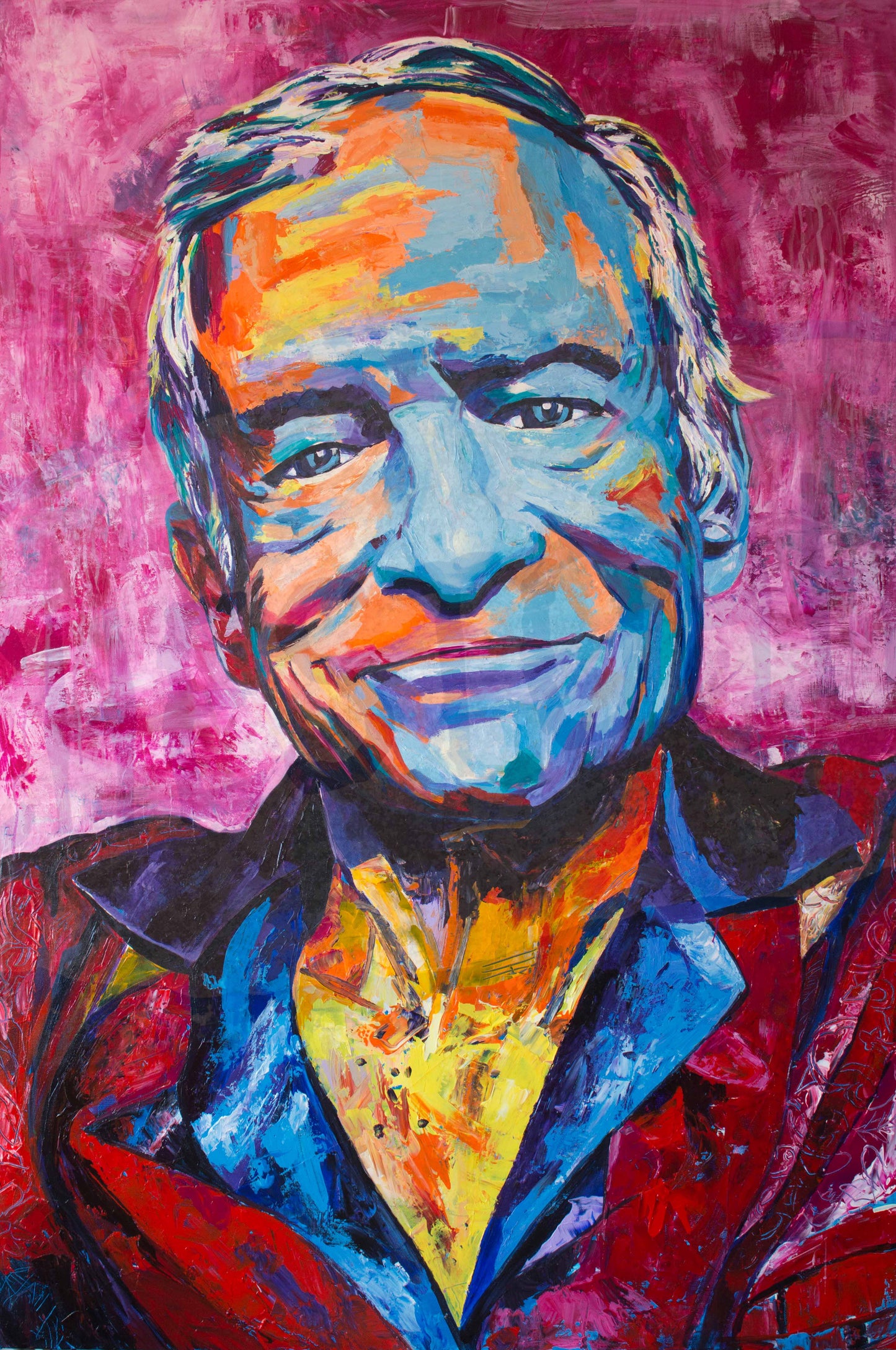 220 gsm 棉布上的“HUGH”高分辨率 Giclée 印花